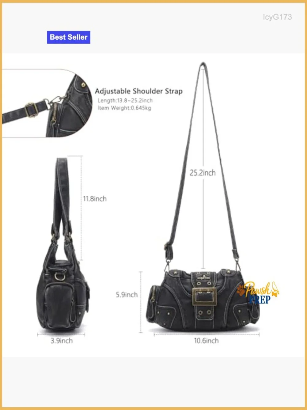 Vegan Leather Hobo Shoulder Bag, Multi-Pocket Crossbody Tote